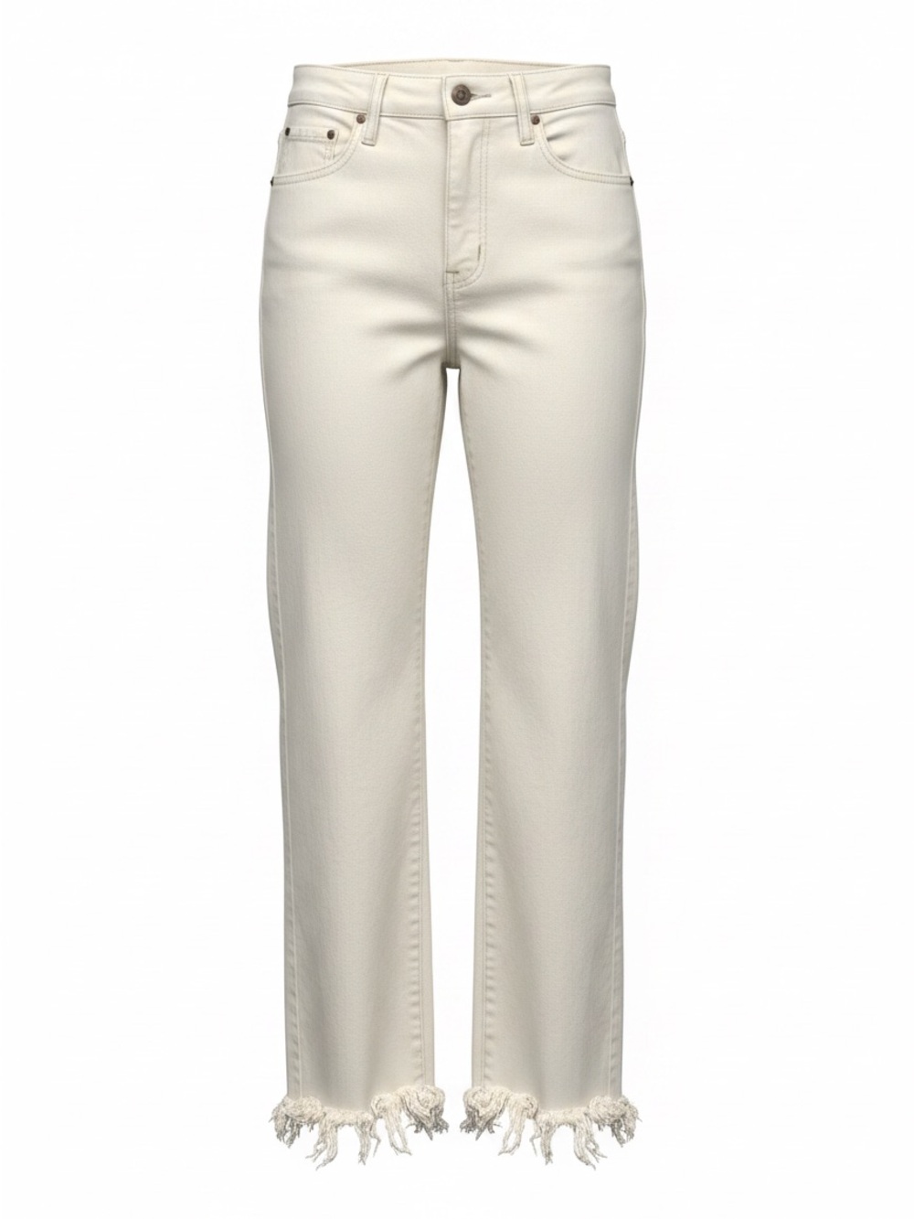 NWT Judy Blue Off-White Cropped Jeans with Frayed Hem size 25